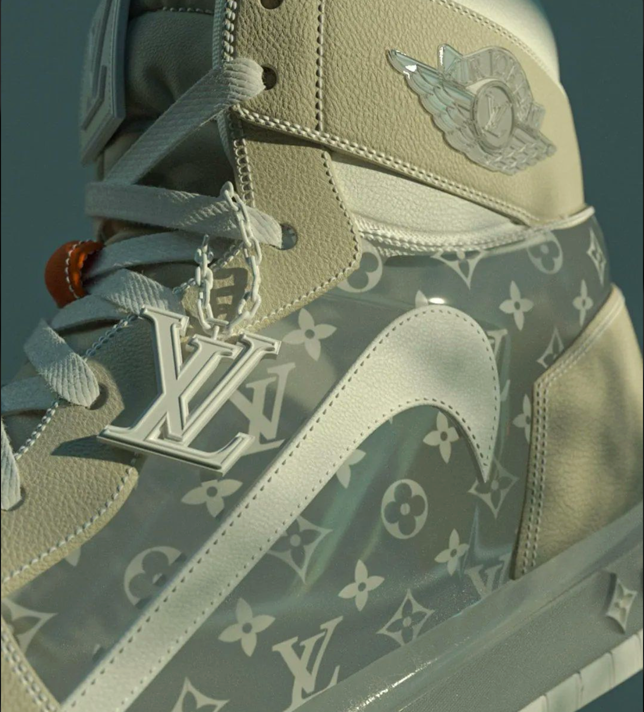 Louis Vuitton x Air Jordan 1 High – Custom Edition - Image 2