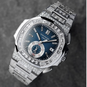 Patek Philippe Nautilus Chronograph 5980/1400G-001 (with aftermarket diamond setting)